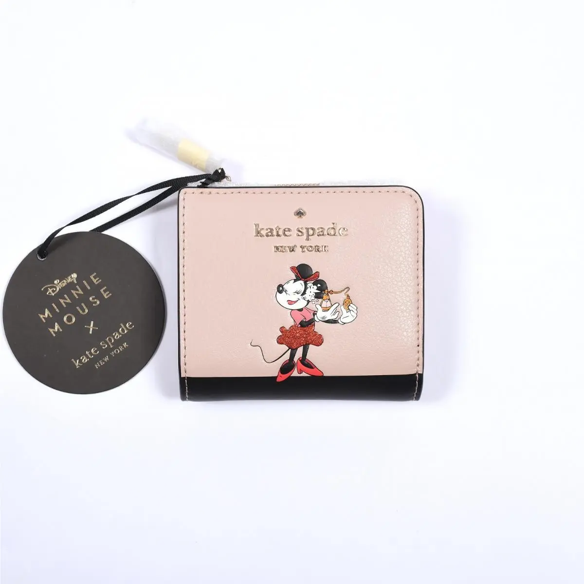 Disney Minnie Mouse L-zip Bifold Wallet Pale Vellum WLR00285NWT by Kate Spade