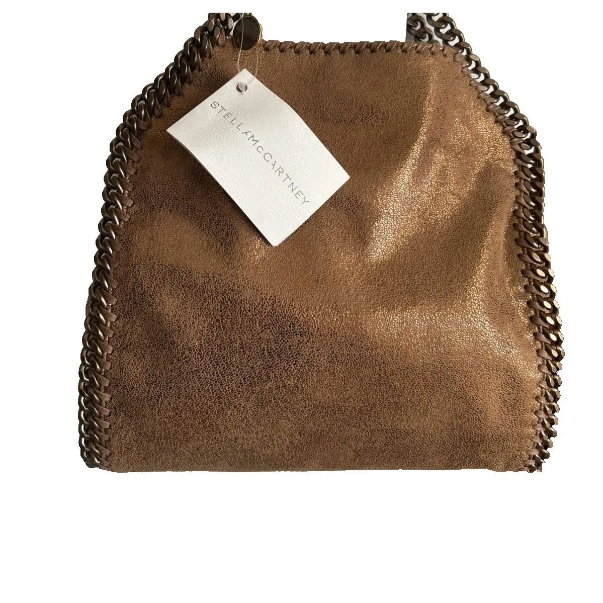 Stella Mccartney Falabella 3 Chain Fold Over Mini Tote In Bronze