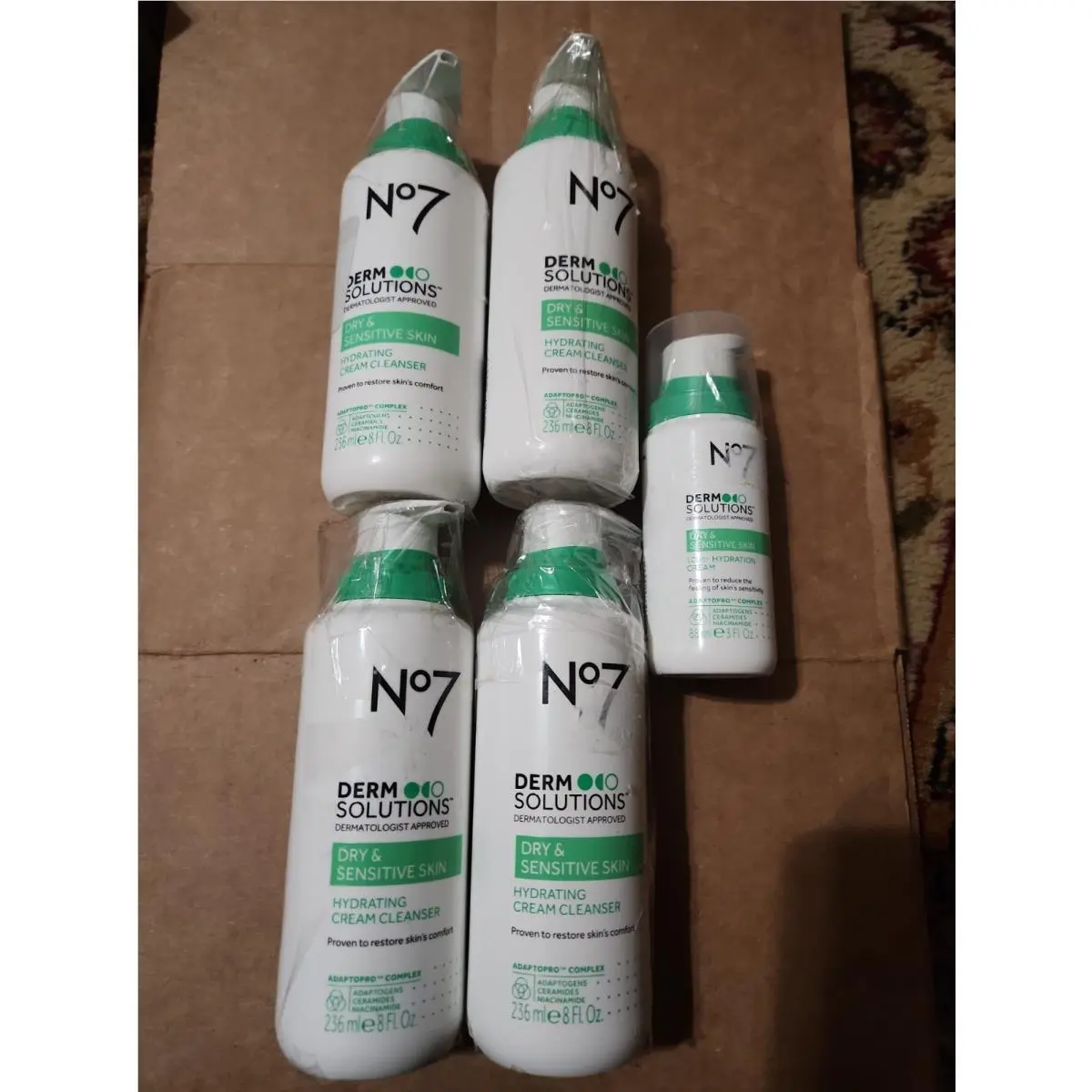 5pk No7 Derm Solutions Dry Sensitive Skin Hydrating Cream Cleanser 8oz Cream
