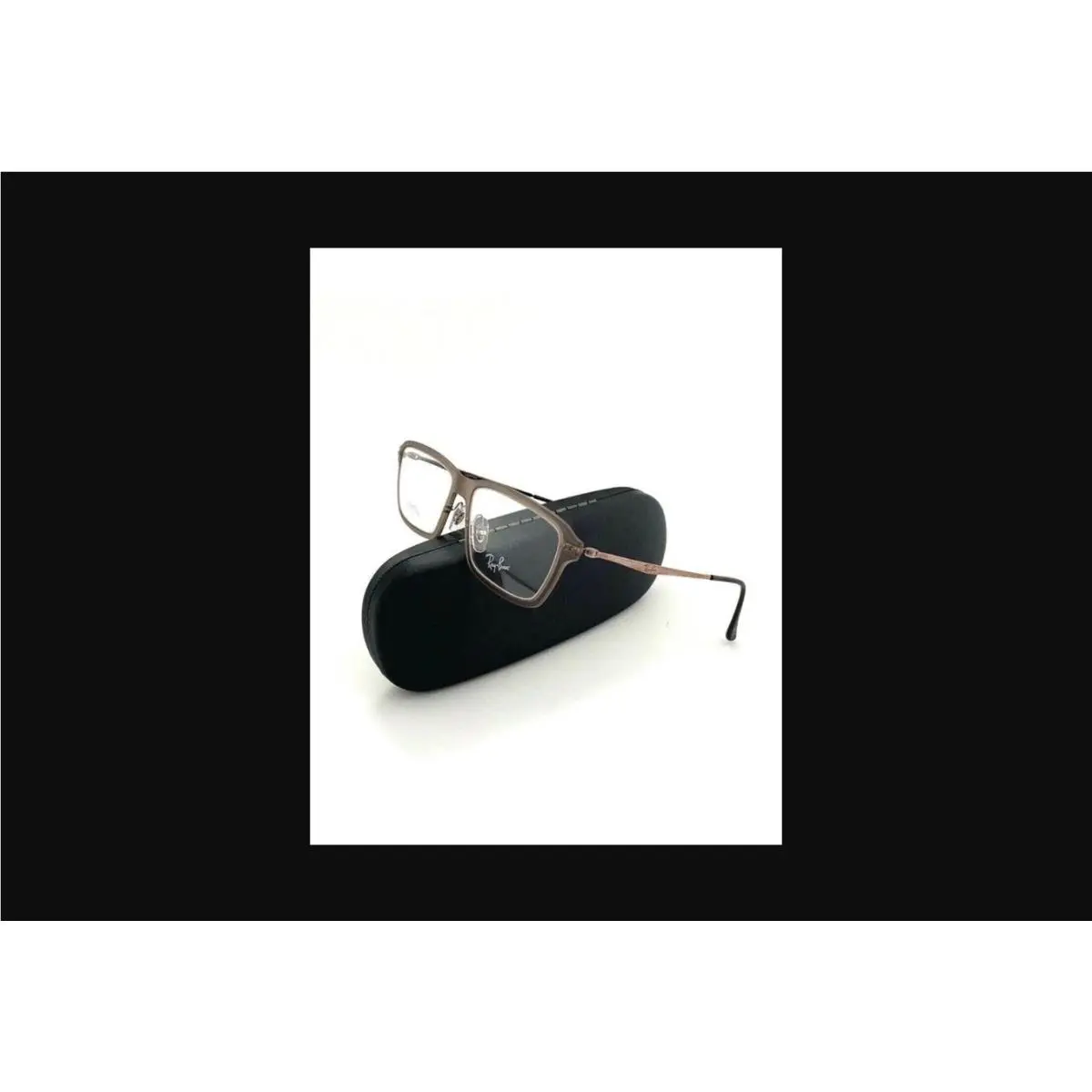 Ray-ban RB7038 5457 Clear Brown Eyeglasses 53-16-135 Unisex Case by Ray-Ban