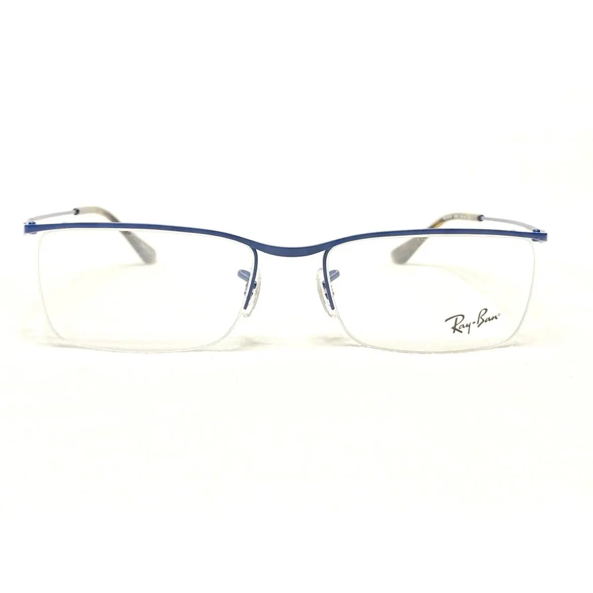 Ray Ban RB6370 2887 Mens Blue Half Rim Modern Eyeglasses Frames 55/18 145 by Ray-Ban