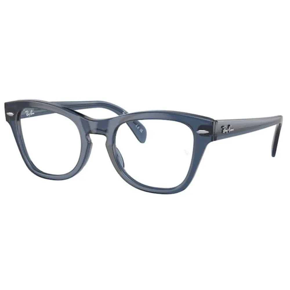Rayban RX0707V 8200 Eyeglasses- Polished Transparent Blue- 50-21-145