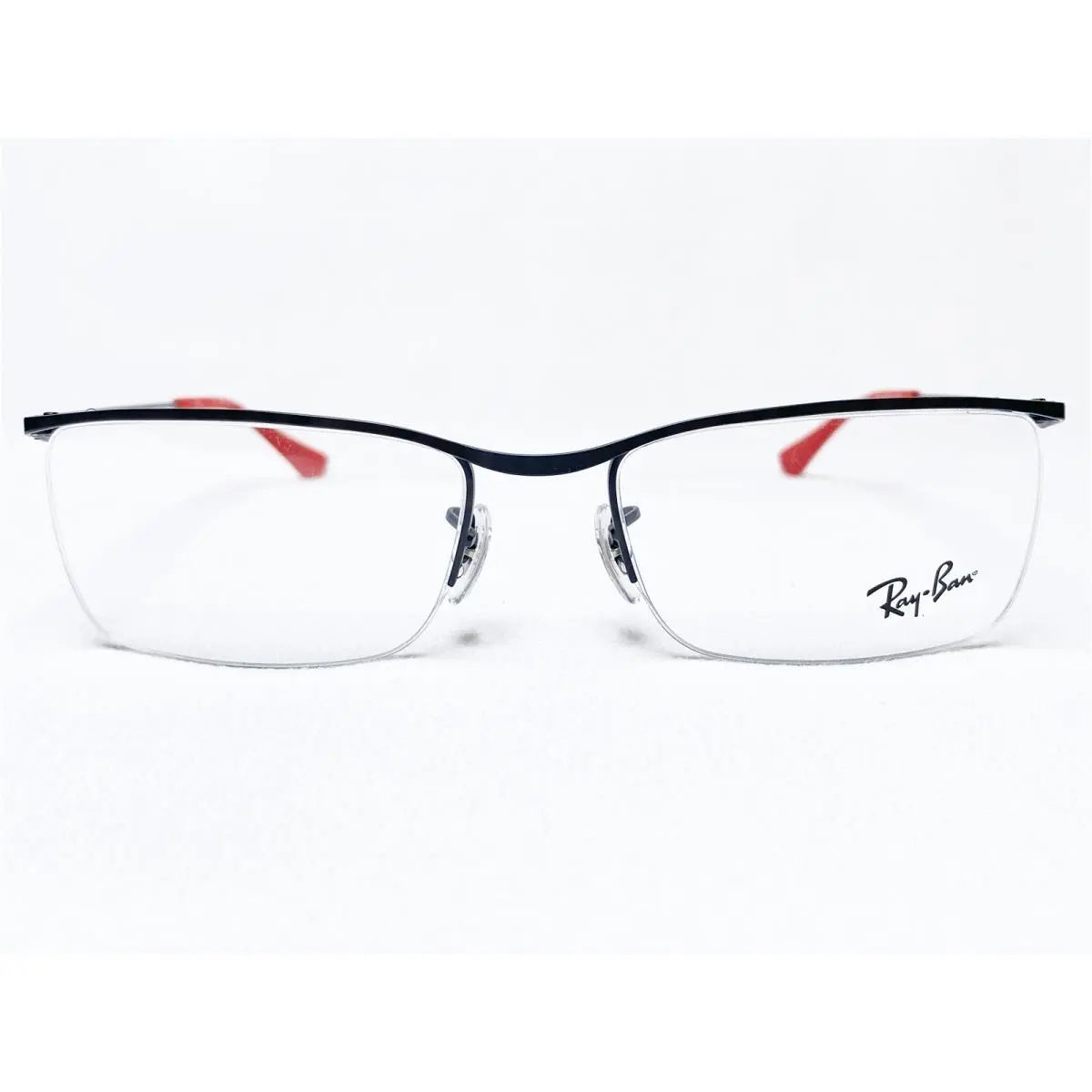 Ray Ban RB6370 2503 Mens Matte Black Half Rim Modern Eyeglasses Frames 55/18 by Ray-Ban