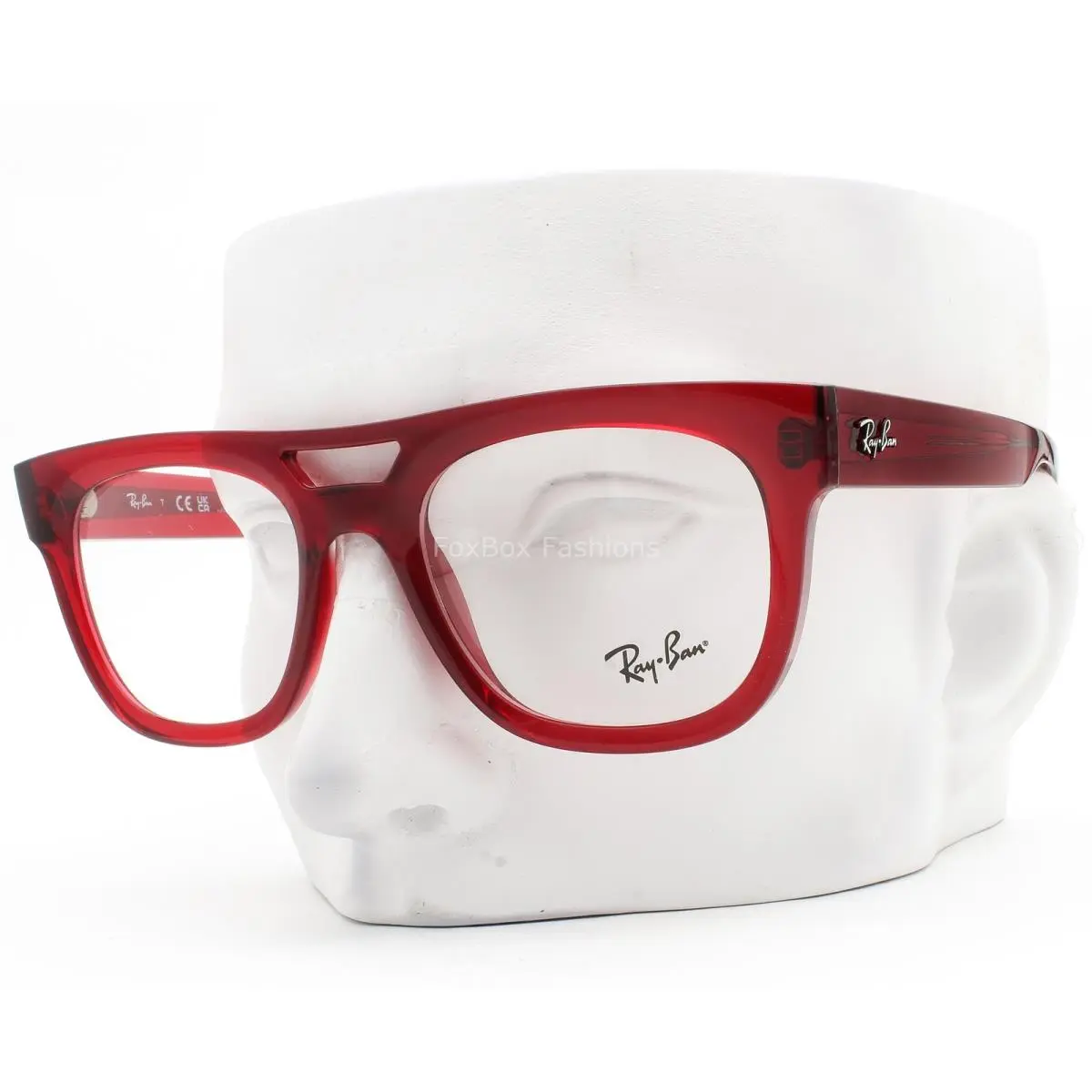 Ray-ban Phil Eyeglasses Glasses RB 7226 8265 Transparent Red 54mm W/case by Ray-Ban