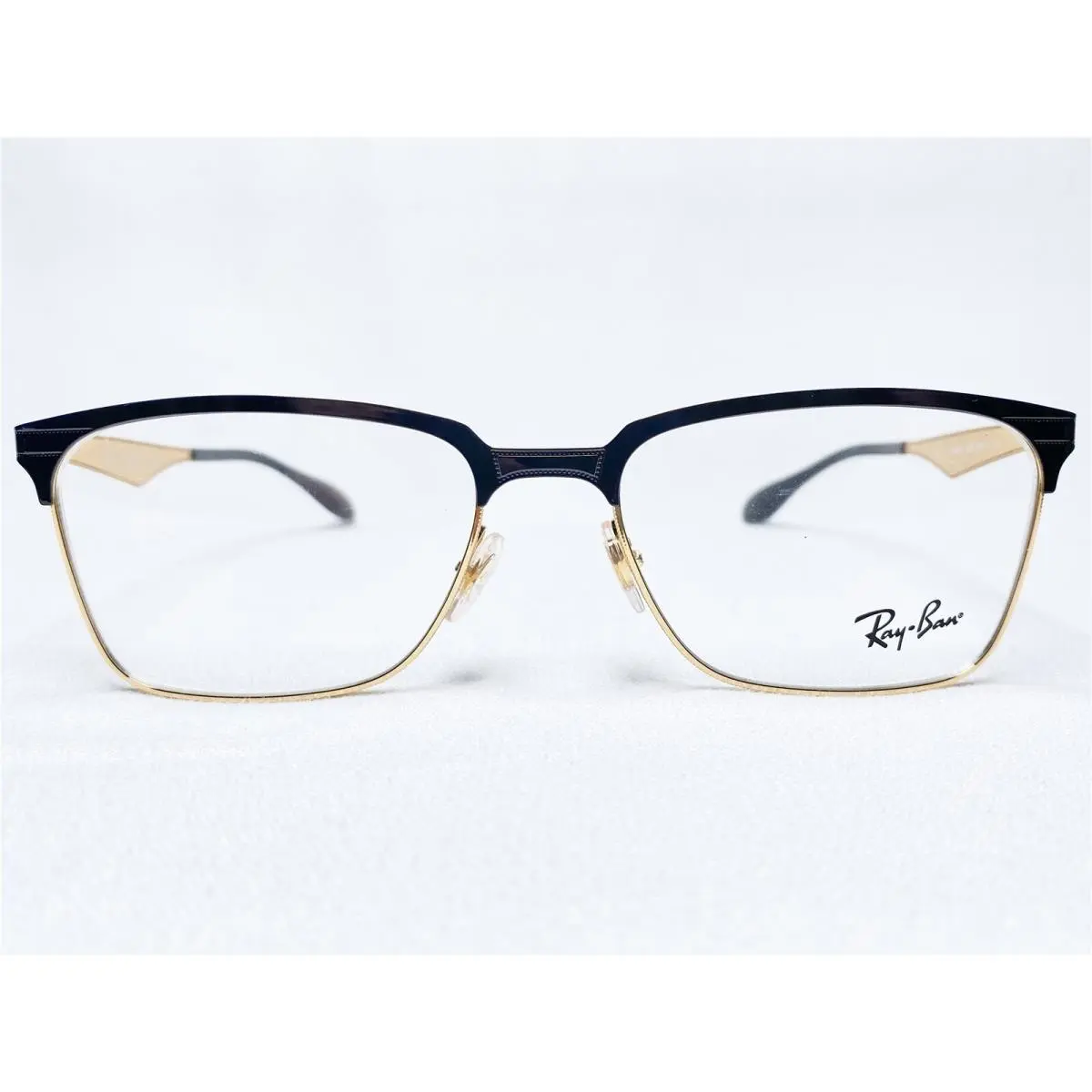 Ray Ban RB6344 2890 Mens Gold/shiny Black Rectangle Eyeglasses Frames 56/17