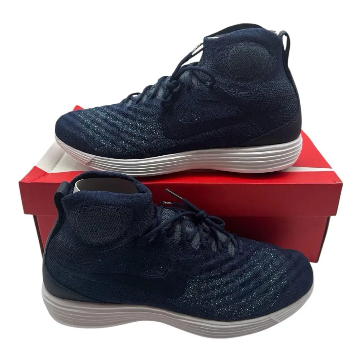 Nike Lunar Magista II Flyknit FC Shoes Mens 9.5 College Navy Sneakers 876385-400