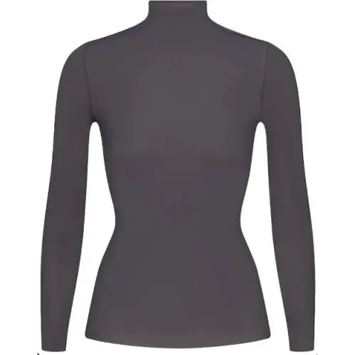 Nikeskims Weightless Layers Mock Neck Long Sleeve Top Womens S Lead-SKM44