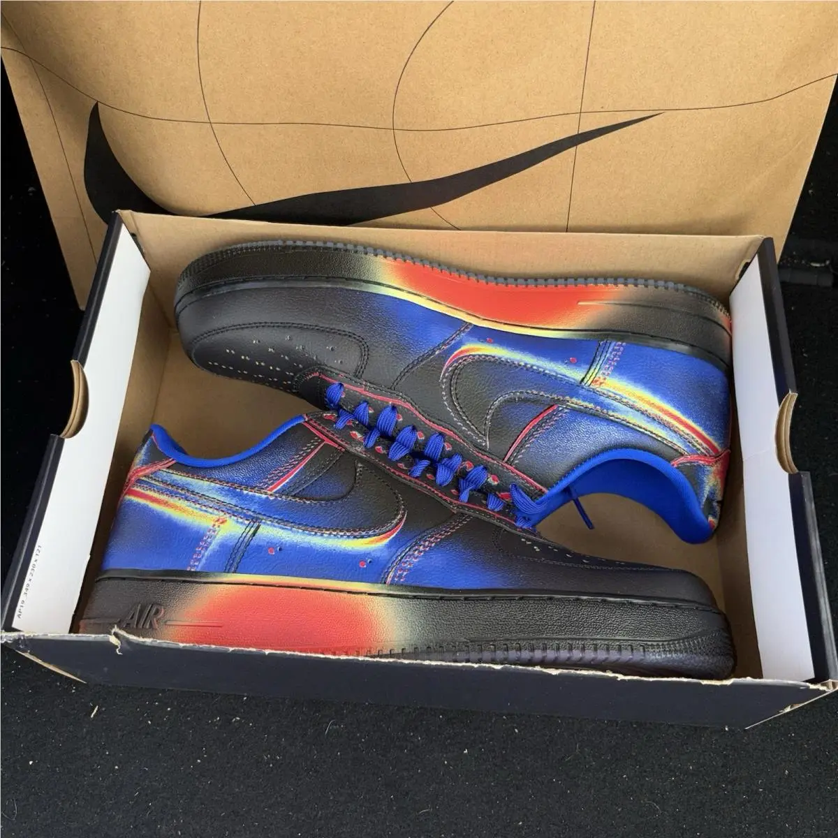 Nike shoes - Nike Air Force 1 Retro - IB6834 001 - Black / Racer Blue-Volt Ice (UPC: 197860638037) 5
