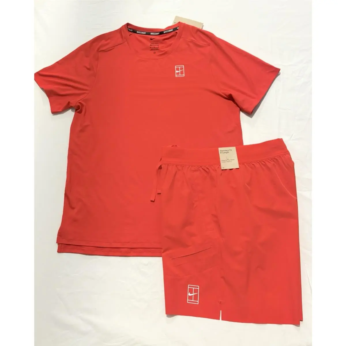 Nikecourt Advantagemen`s Dri-fit 6 Tennis Shorts and T-shirt Set Size Medium