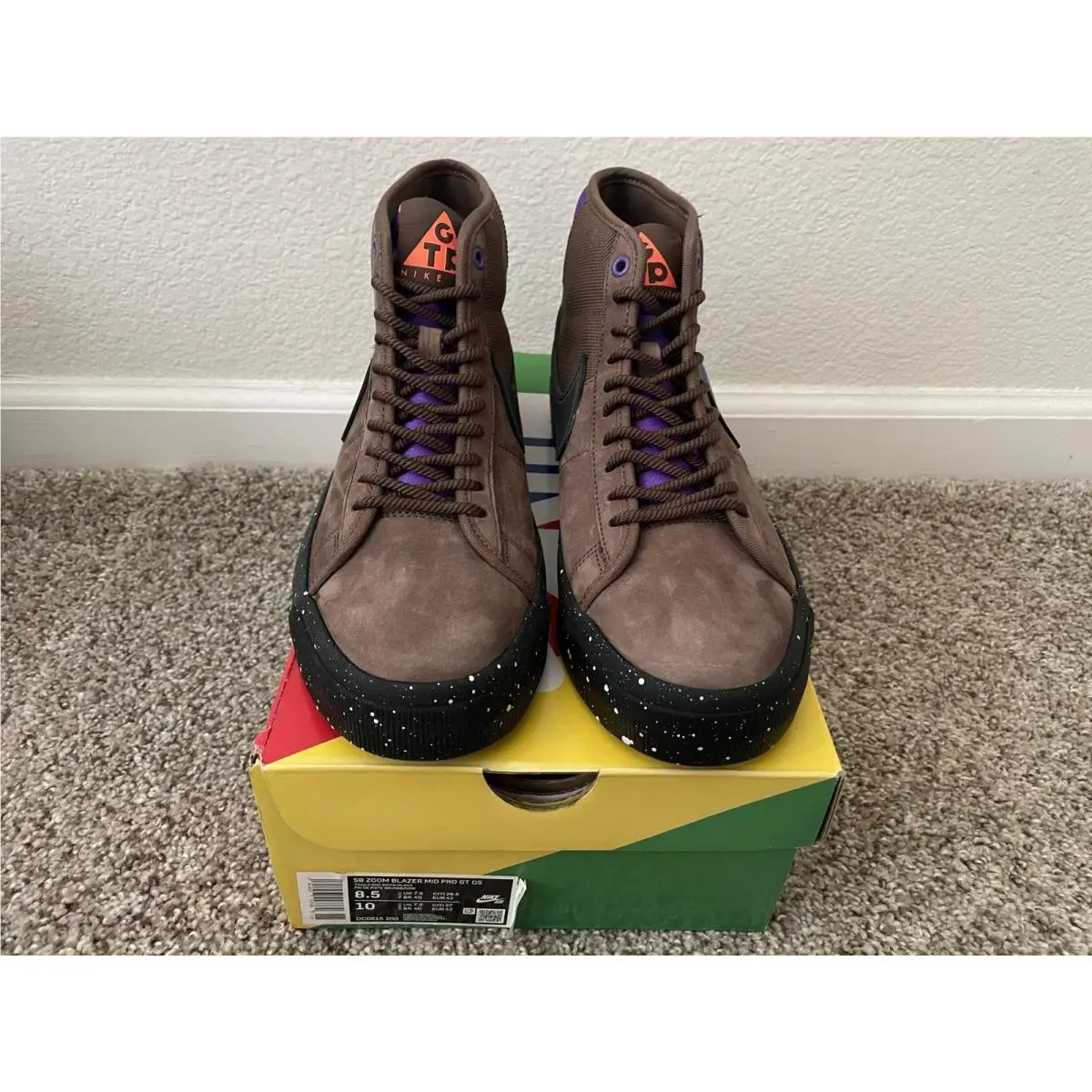 Nike shoes - Nike SB Zoom Blazer Mid - DC0615-200 - Brown, Trails End Brown, Black, Purple, Manufacturer: Trails End Brown/Prism Violet/Total Orange/Black 0