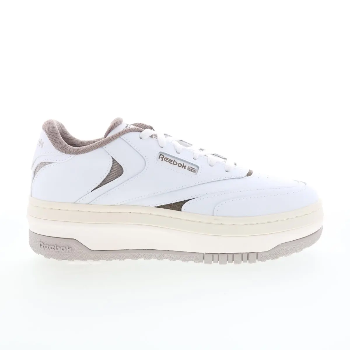 Reebok Club C Extra Womens White Leather Lace Up Lifestyle Sneakers Shoes