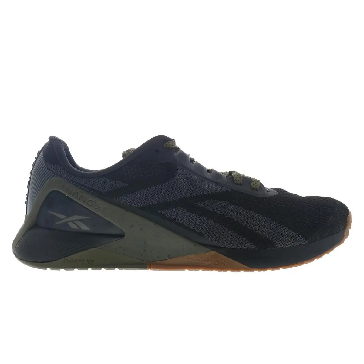 Reebok Nano X1 Mens Black Canvas Lace Up Athletic Cross Training Shoes