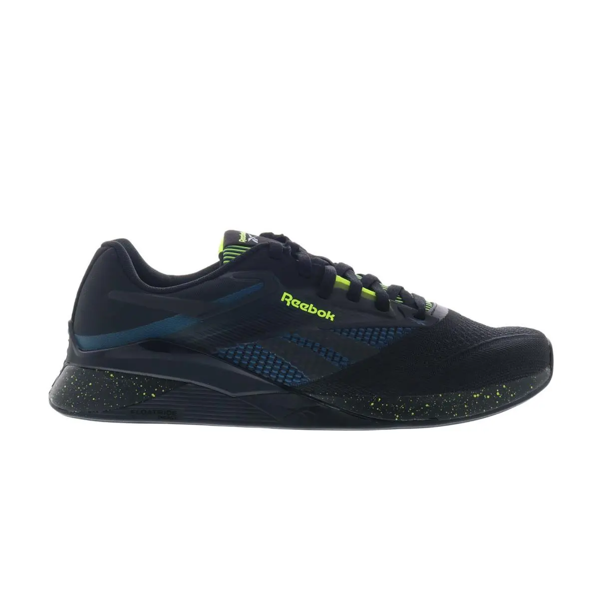 Reebok Nano X4 Mens Black Mesh Lace Up Athletic Cross Training Shoes
