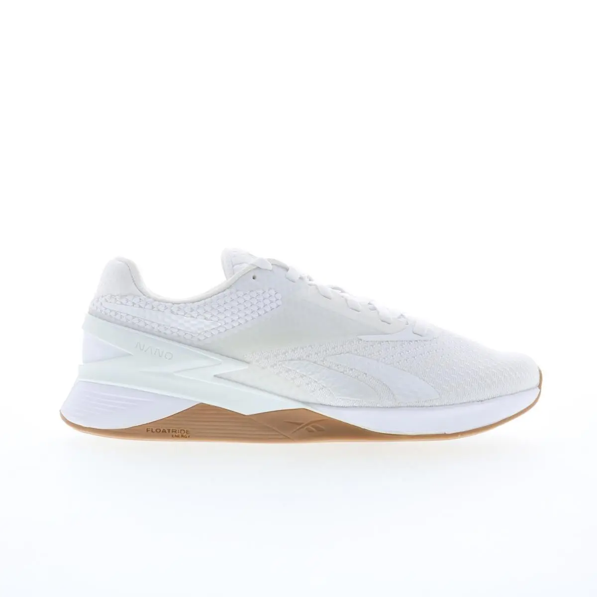 Reebok Nano X3 Womens White Canvas Lace Up Athletic Cross Training Shoes