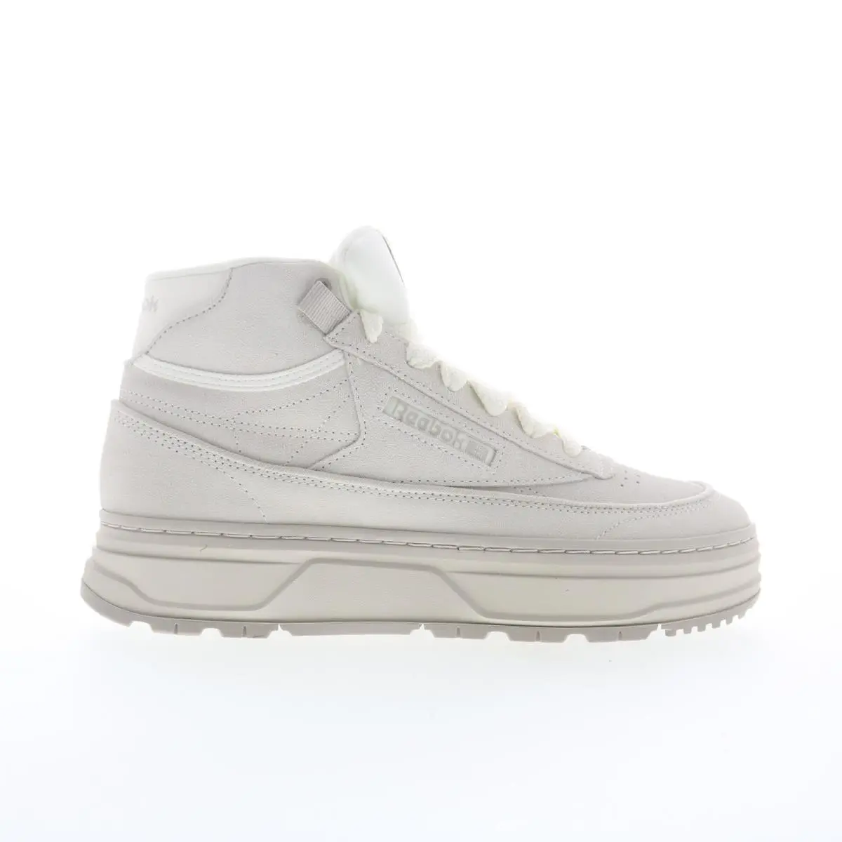 Reebok Club C Geo Mid Womens Beige Suede Lace Up Lifestyle Sneakers Shoes