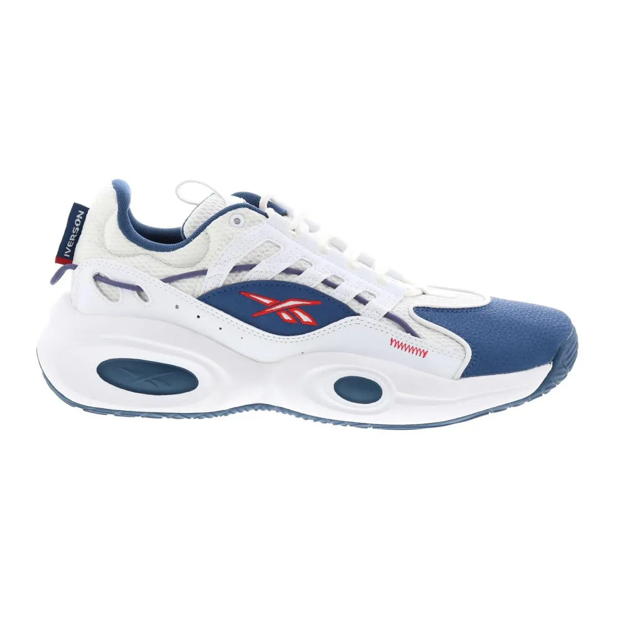 Reebok Solution Mid Mens Blue Synthetic Lace Up Athletic Basketball Shoes