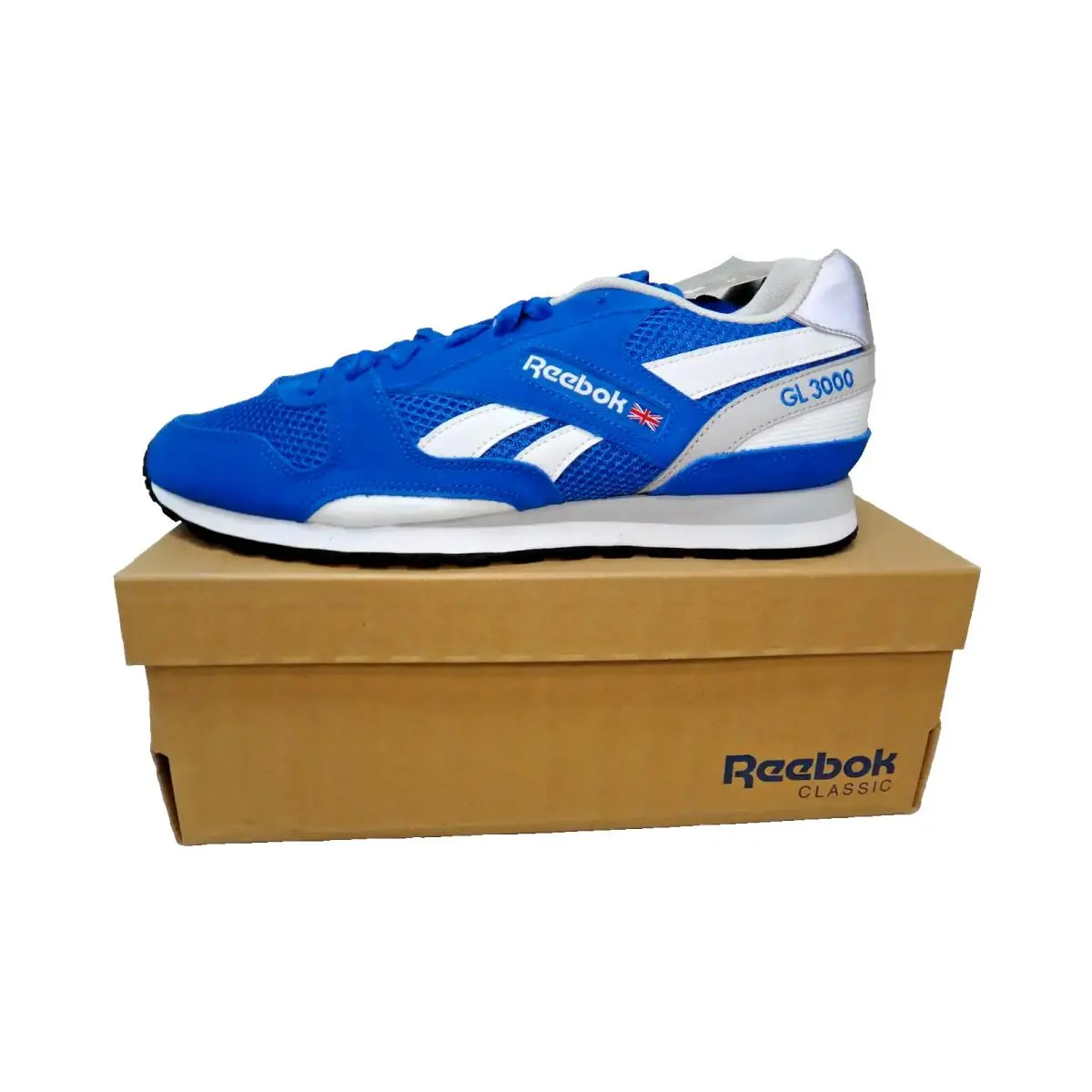Reebok GL 3000 Mesh Mens 11 Blue Sport Steel White Classic Sneaker V67654
