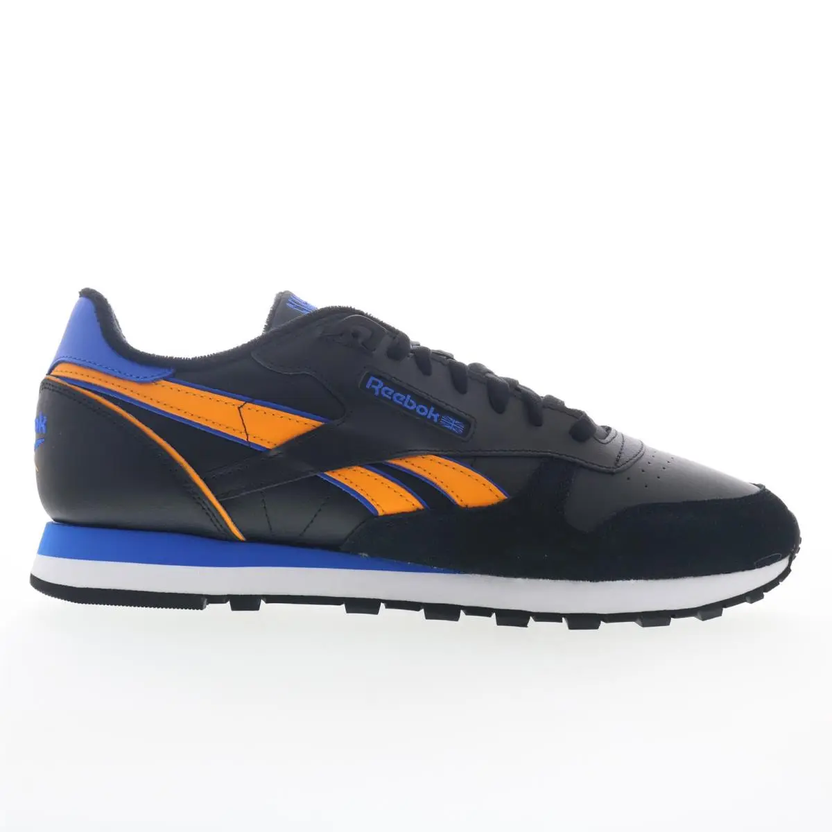 Reebok Classic Leather Mens Black Leather Lace Up Lifestyle Sneakers Shoes 13