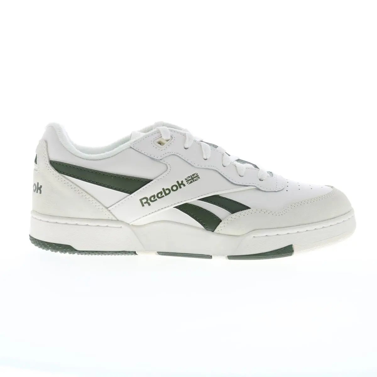 Reebok BB 4000 II Mens White Leather Lace Up Lifestyle Sneakers Shoes 11.5