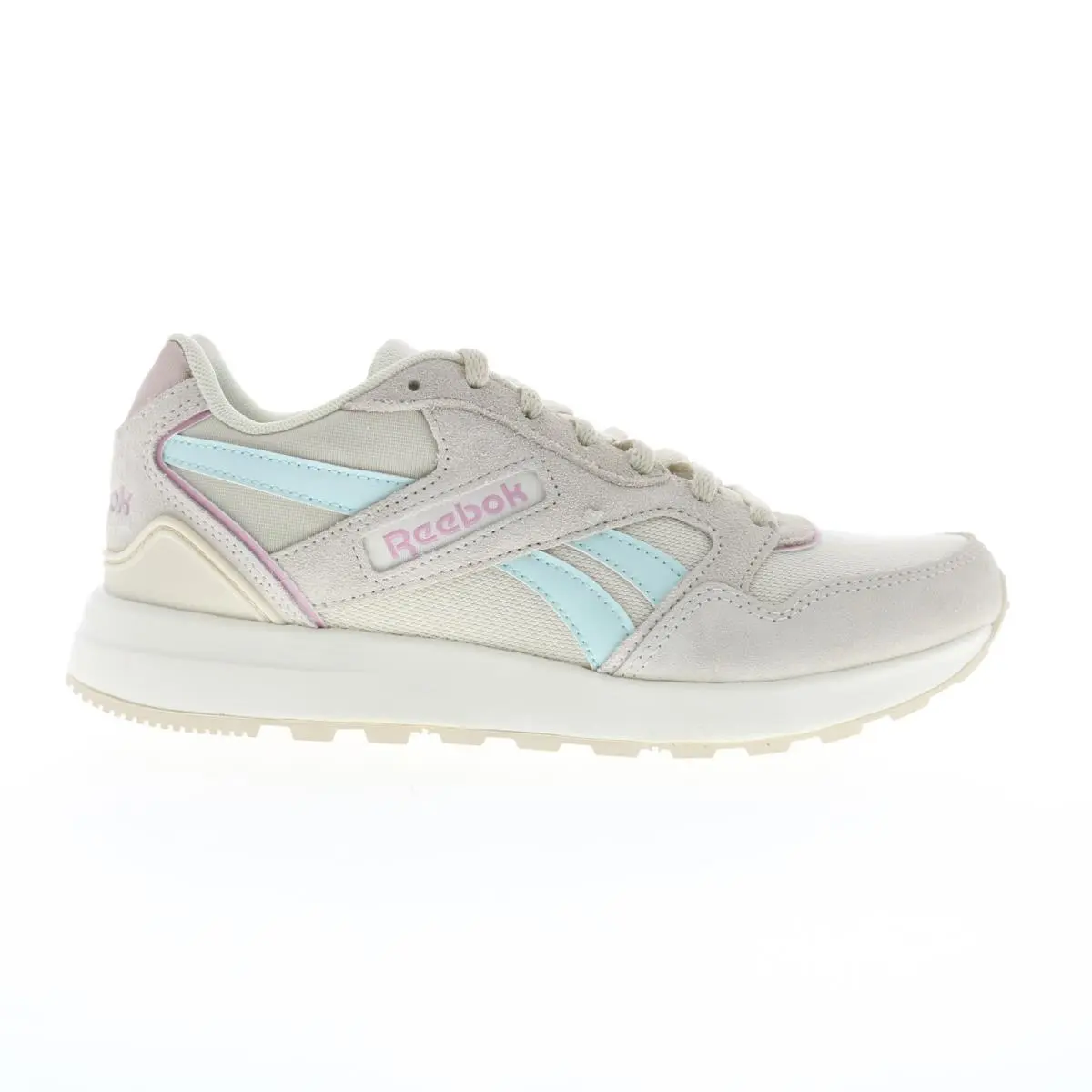 Reebok GL1000 Womens Beige Leather Lace Up Lifestyle Sneakers Shoes 9.5