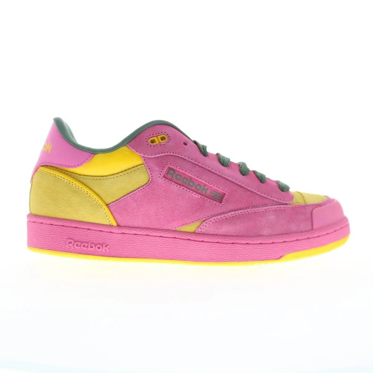 Reebok Club C Bulc Mens Pink Suede Lace Up Lifestyle Sneakers Shoes 13