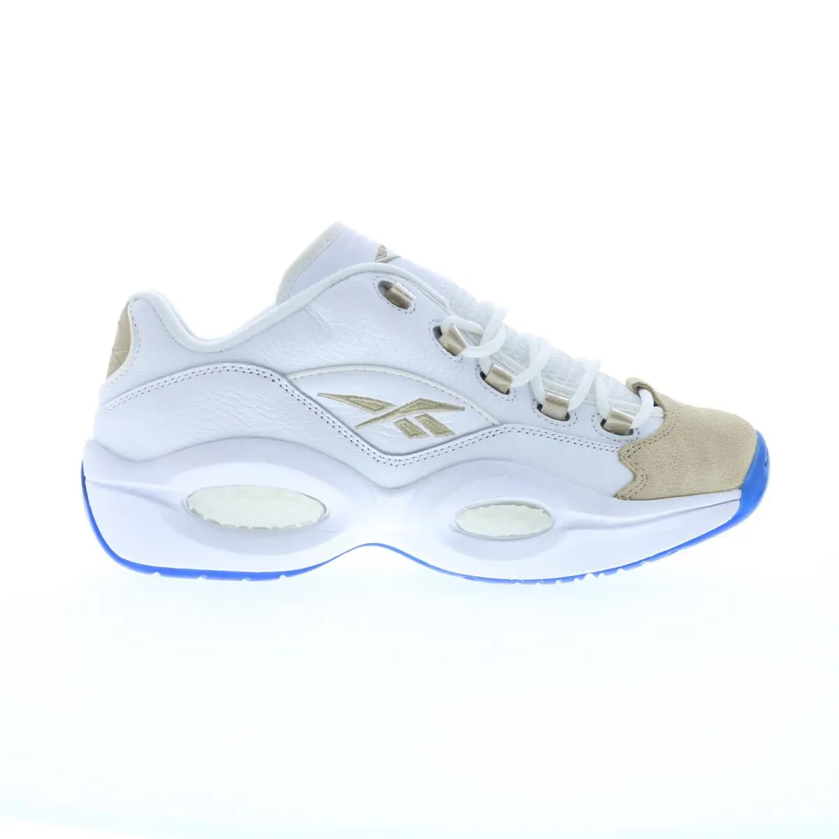 Reebok Question Low Mens White Leather Lace Up Athletic Basketball Shoes 14