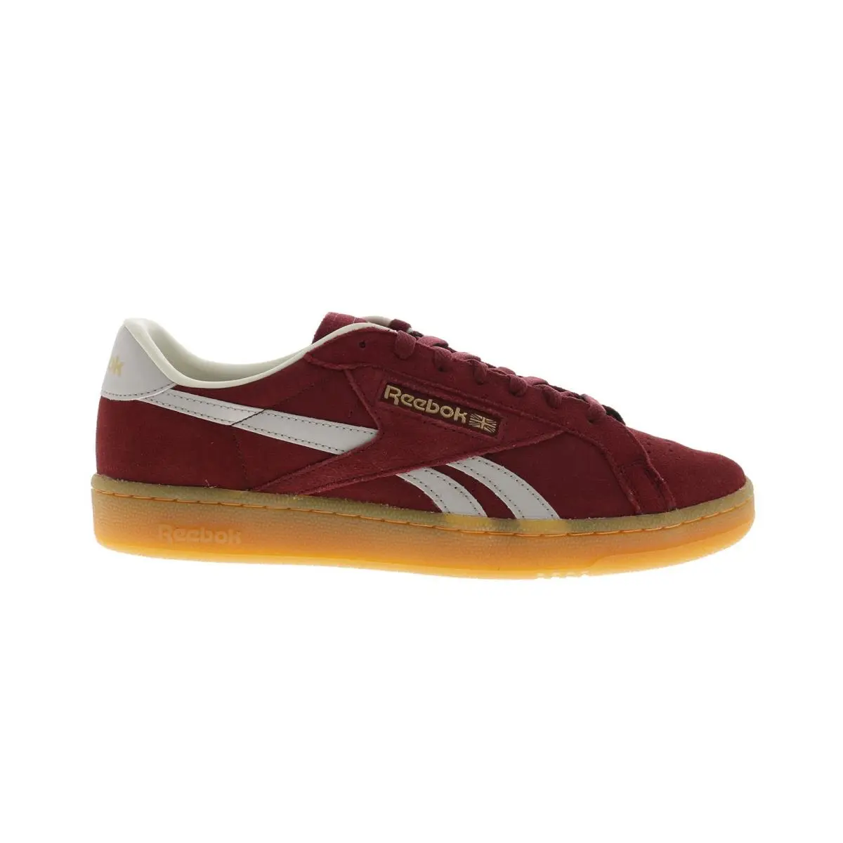 Reebok Club C Grounds UK Mens Red Suede Lace Up Lifestyle Sneakers Shoes 12