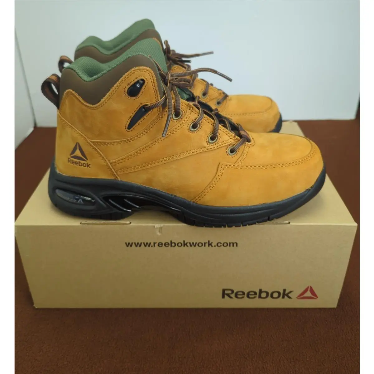 Reebok Men`s Tyak Composite Safety Toe Work Boot Golden Tan 8 M