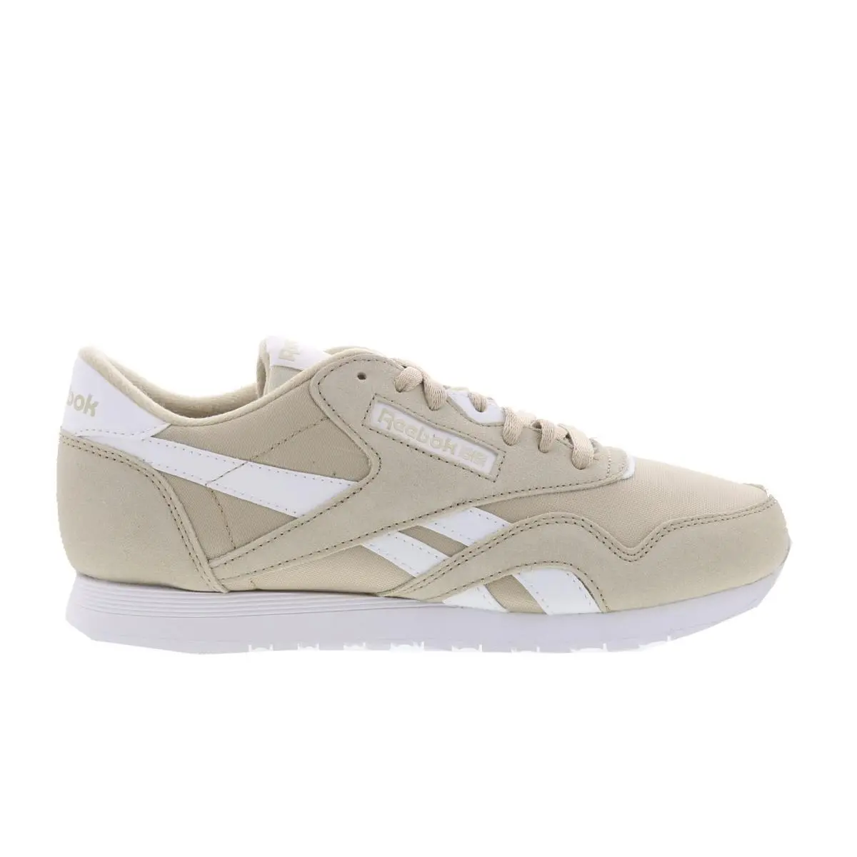 Reebok Classic Nylon Womens Beige Suede Lace Up Lifestyle Sneakers Shoes 9