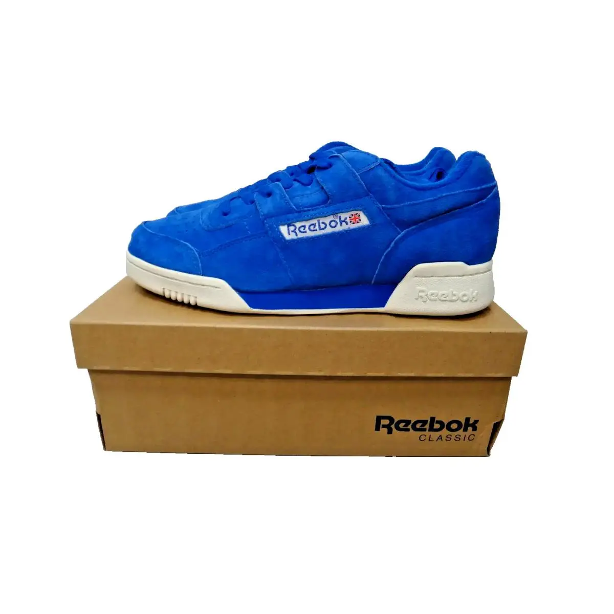 Reebok Workout Plus Vintage Men`s 8 Blue Suede Classic Sneakers BD3382