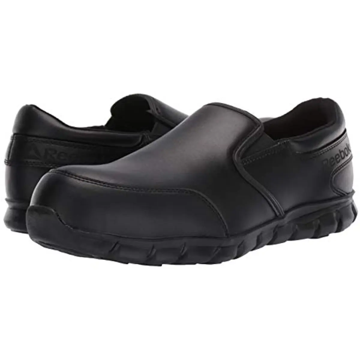 Reebok Work Men`s Sublite Cushion Comp Toe Comfort Slip-on A Black - 12 Medium