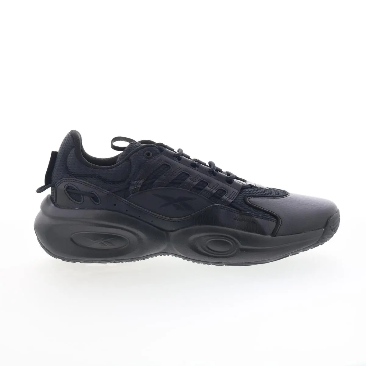 Reebok Solution Mid Mens Black Synthetic Lace Up Athletic Basketball Shoes 12