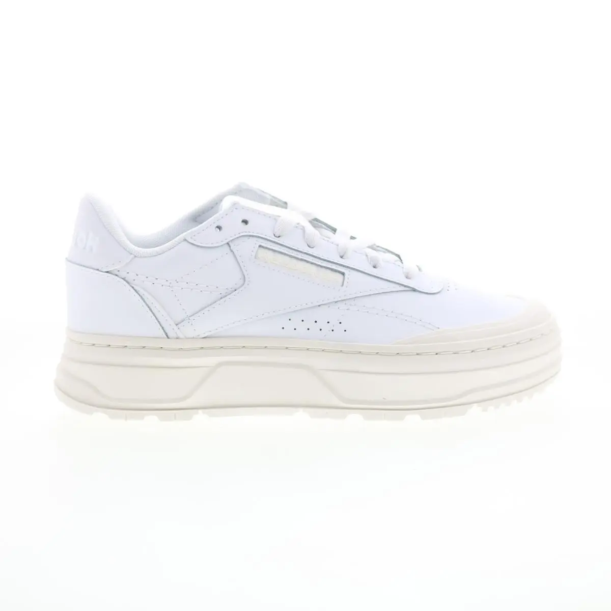 Reebok Club C Double Geo Womens White Leather Lifestyle Sneakers Shoes 9
