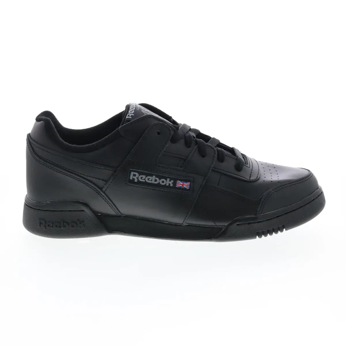 Reebok Workout Plus HP5910 Mens Black Leather Lifestyle Sneakers Shoes 12 - Black