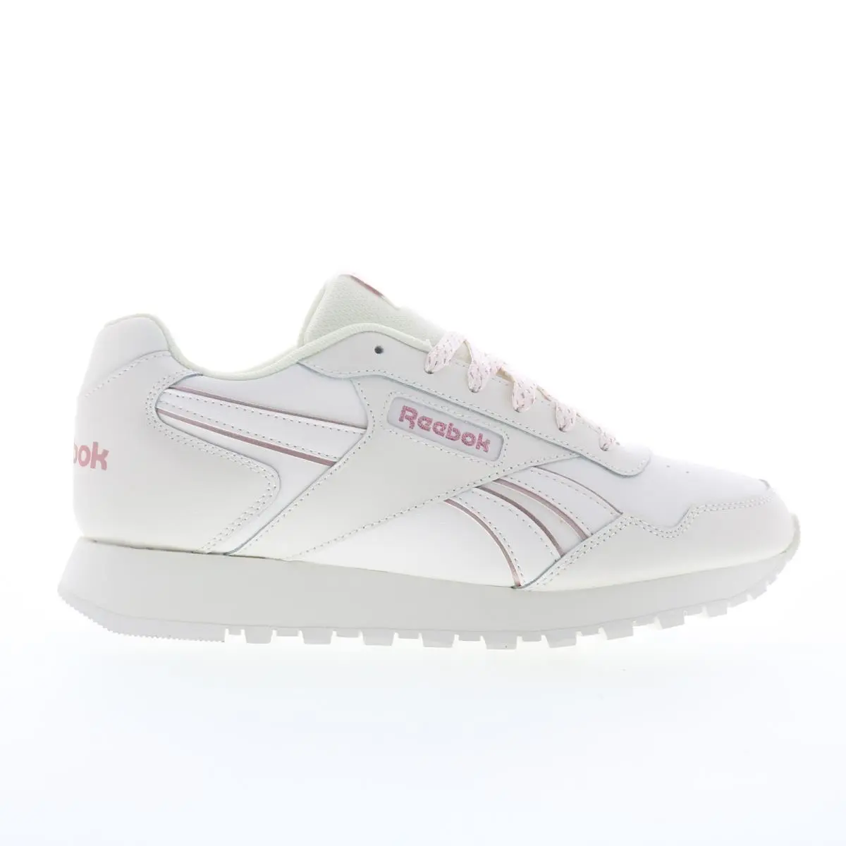 Reebok Glide Womens White Leather Lace Up Lifestyle Sneakers Shoes 9.5