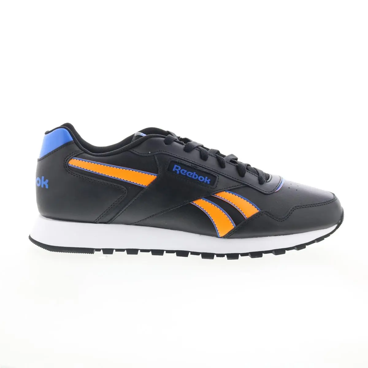 Reebok Glide Mens Black Leather Lace Up Lifestyle Sneakers Shoes 13