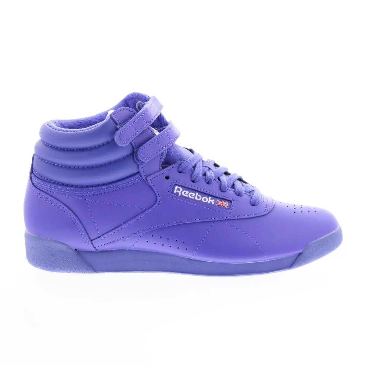 Reebok Freestyle HI Womens Purple Leather Lace Up Lifestyle Sneakers Shoes 10