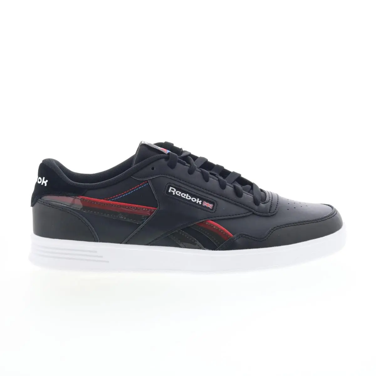 Reebok Club Memt Mens Black Leather Lace Up Lifestyle Sneakers Shoes 12