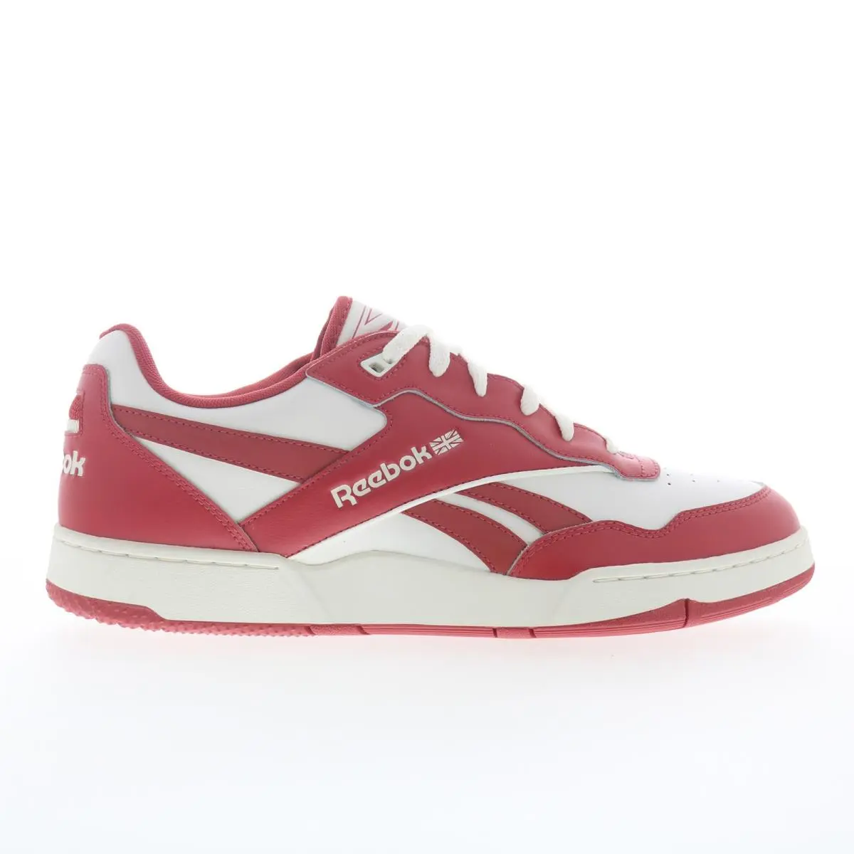 Reebok BB 4000 II Mens Red Leather Lace Up Lifestyle Sneakers Shoes 13