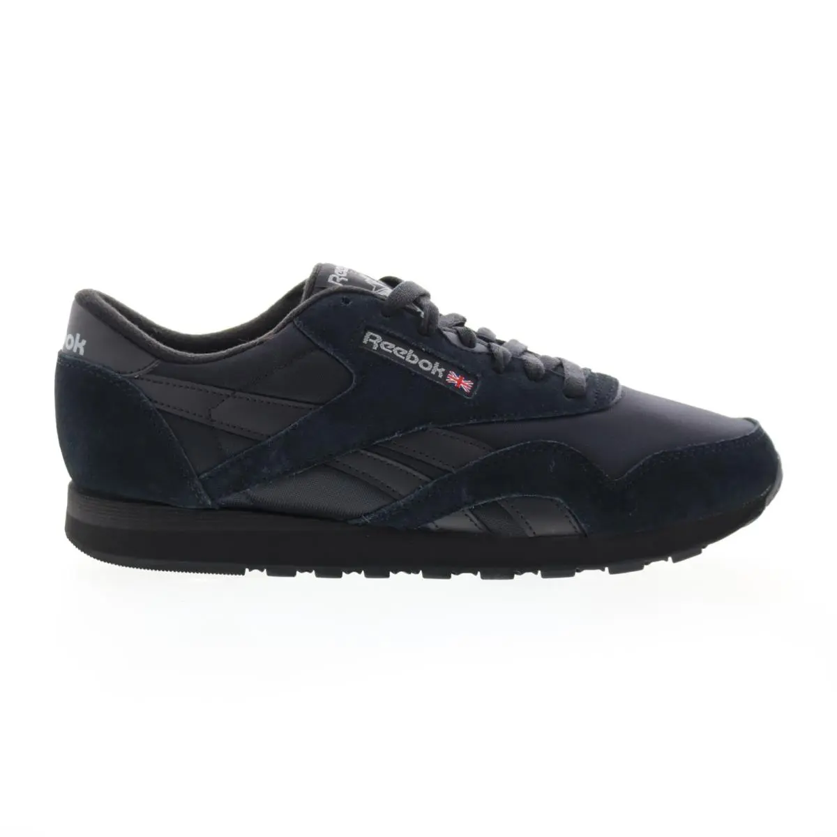 Reebok Classic Nylon Mens Black Suede Lace Up Lifestyle Sneakers Shoes 13