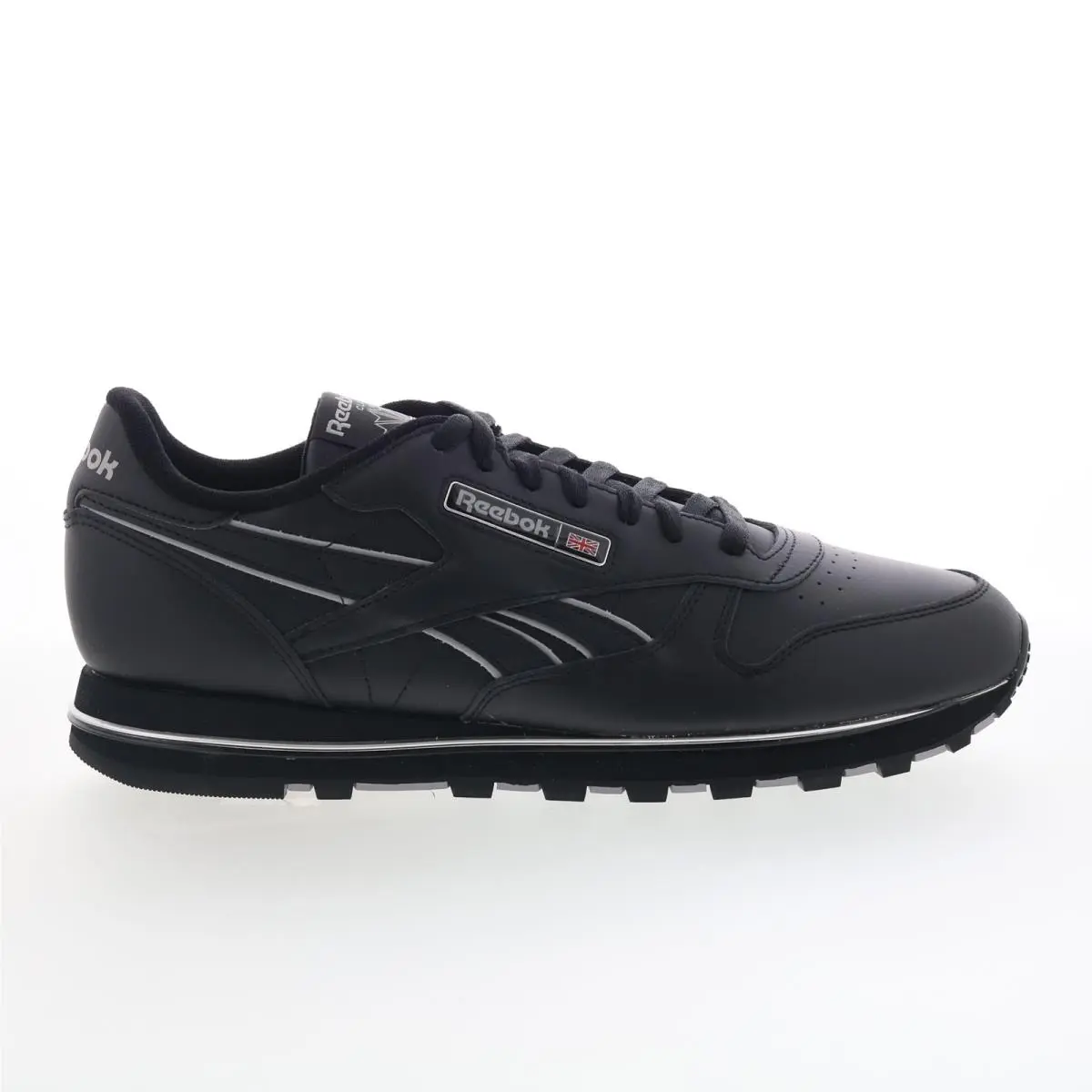 Reebok Classic Leather Clip V2 Mens Black Leather Lifestyle Sneakers Shoes 13