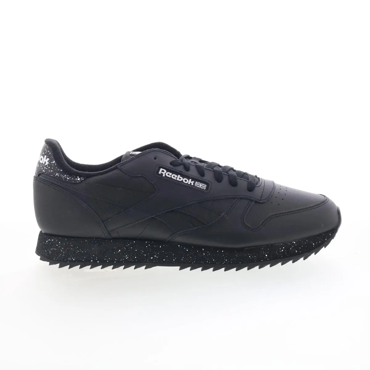 Reebok Classic Leather Ripple Mens Black Leather Lifestyle Sneakers Shoes 13