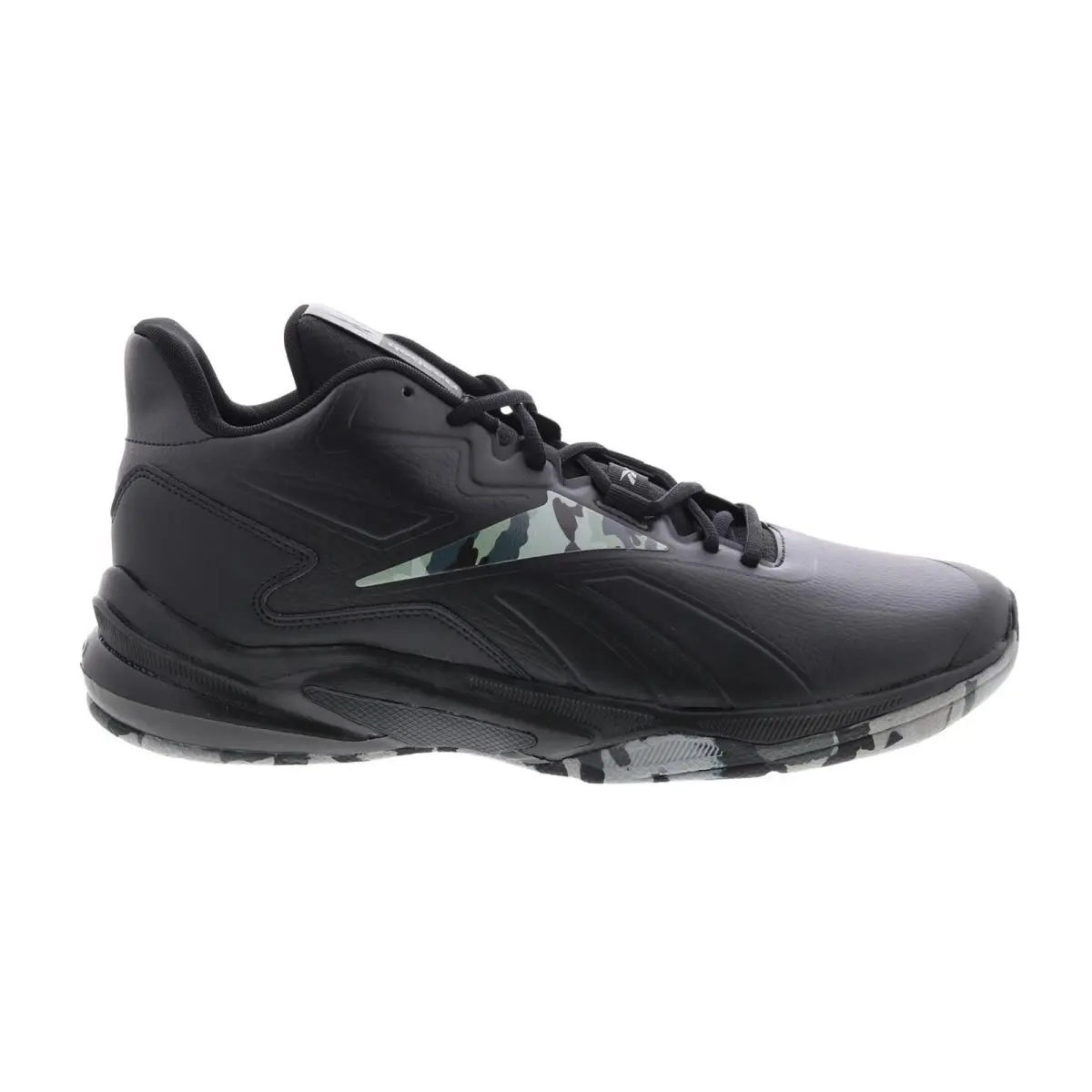 Reebok More Buckets Mens Black Leather Lace Up Athletic Basketball Shoes 13