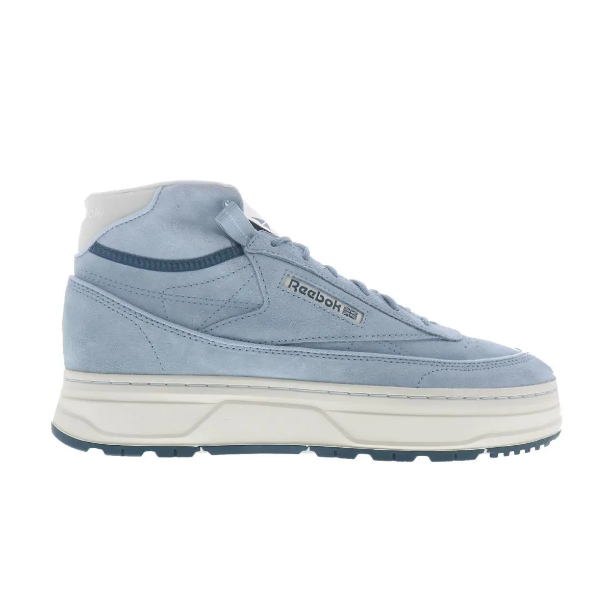 Reebok Club C Geo Mid Womens Blue Suede Lace Up Lifestyle Sneakers Shoes 11