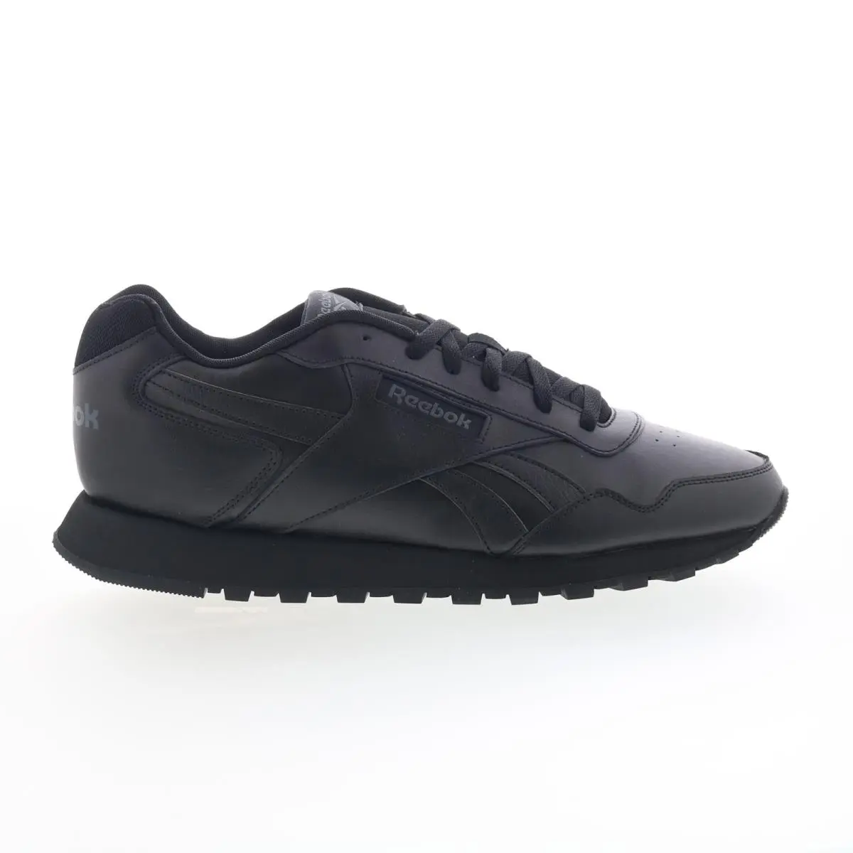Reebok Glide Mens Black Leather Lace Up Lifestyle Sneakers Shoes 15