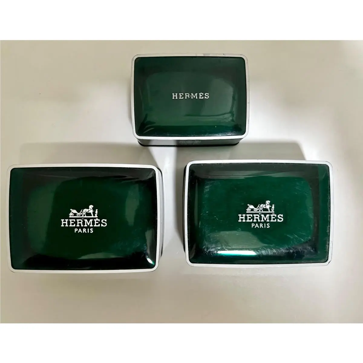 Lot 3 Hermes Soap 2- Eau D` Orange Verte 1.7 oz 1- Eau de Cologne .8 oz