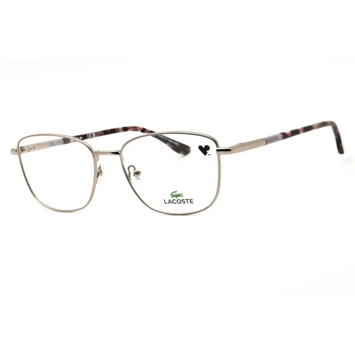 L2317 033 Light Gunmetal Women`s Metal Full Rim Rectangular Eyeglasses by Lacoste