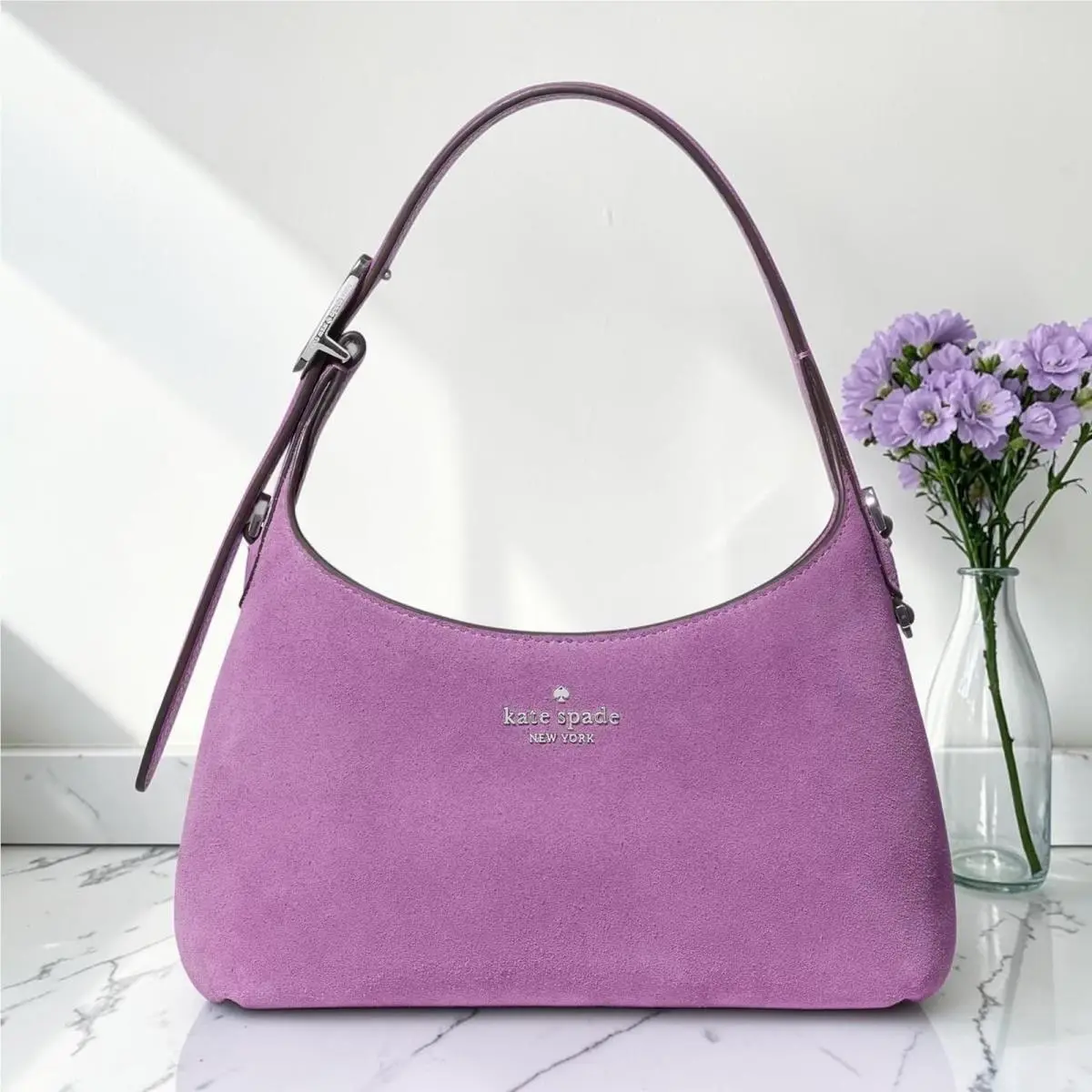 Kate Spade Wisteria Suede Mini Crossbody Shoulder Bag Purple KN427