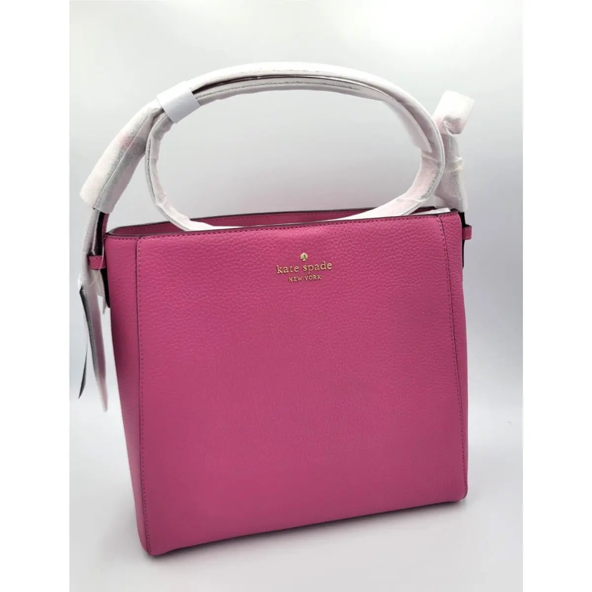 Medium Bucket Bag Crossbody Pink Rose Bud Leather by Kate Spade