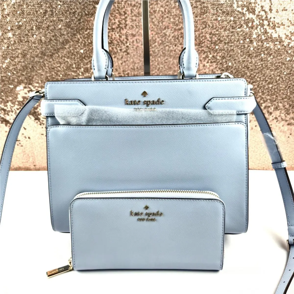 Women`s Satchel Handbag Purse Medium Pale Hydra W/strap Wallet by Kate Spade